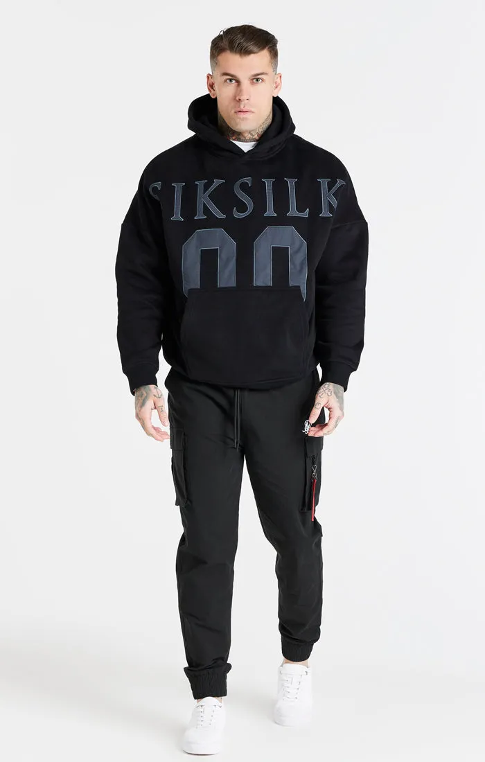 Black Drop Shoulder Relaxed Fit Hoodie sold by Siksilk product image thumbnail 4