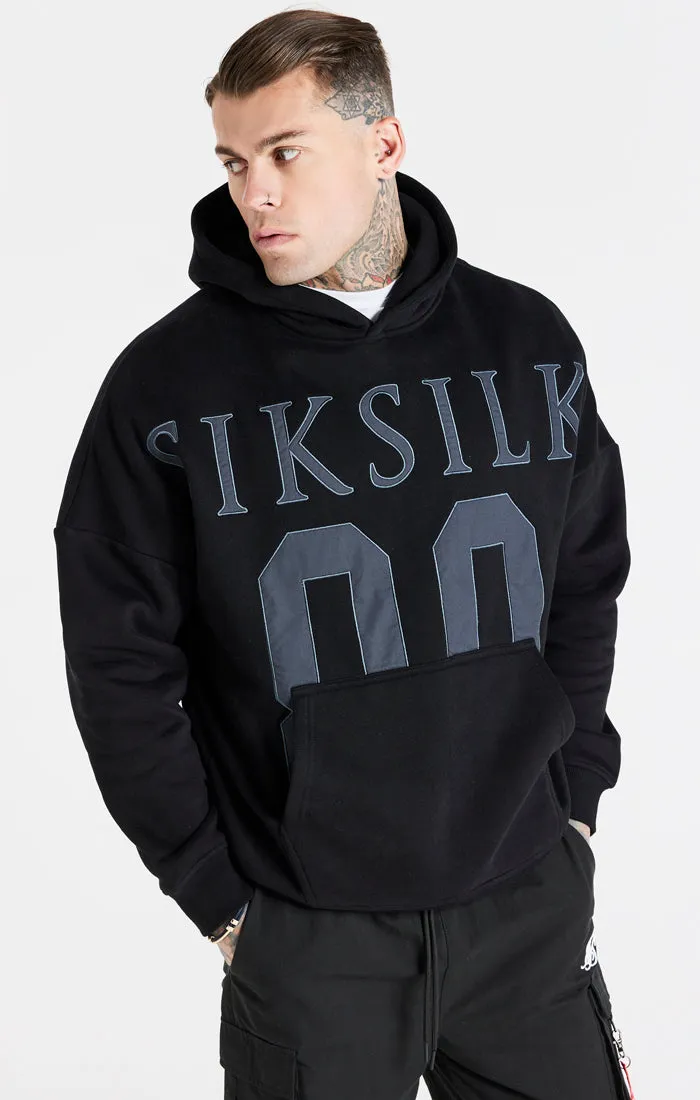 Black Drop Shoulder Relaxed Fit Hoodie sold by Siksilk product image thumbnail 2