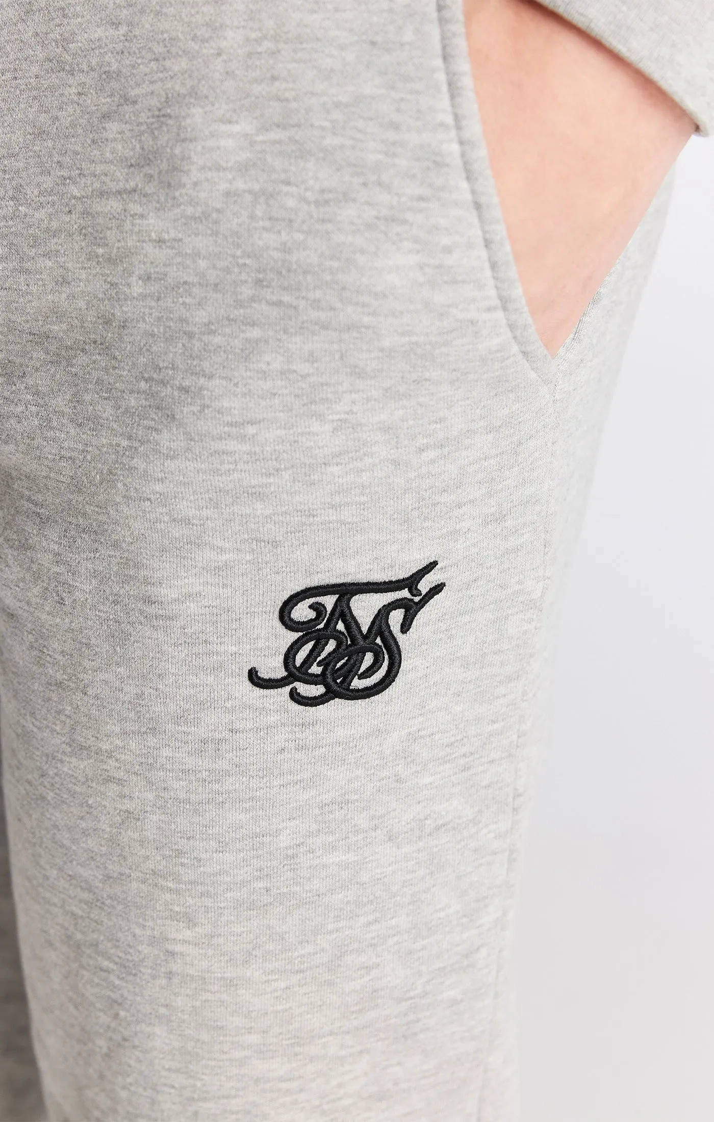 Boys Grey Marl Essentials Cuffed Jogger sold by Siksilk product image thumbnail 3