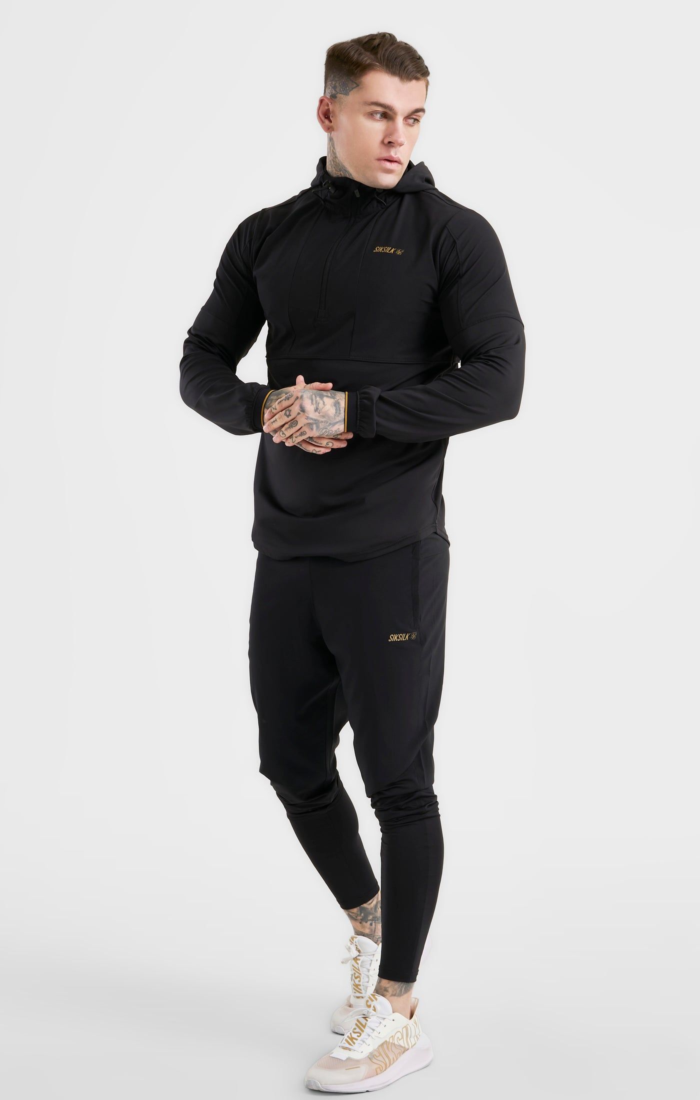 Black Sports Quarter Zip Agility Hoodie sold by Siksilk product image thumbnail 3