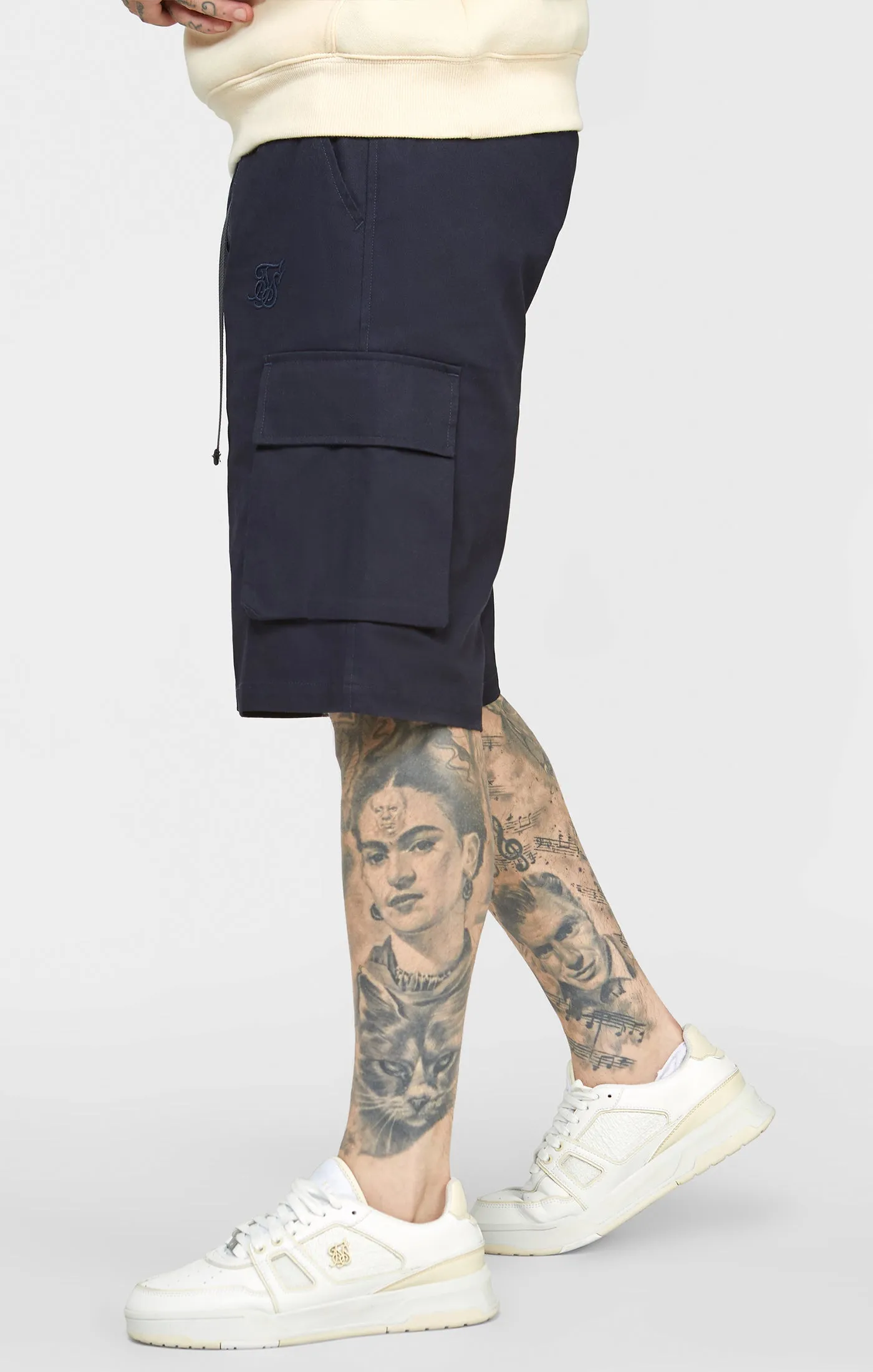 Navy Woven Cargo Short sold by Siksilk product image thumbnail 2