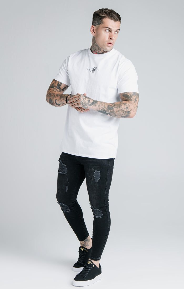 White Essential Muscle Fit T-Shirt sold by Siksilk product image thumbnail 4