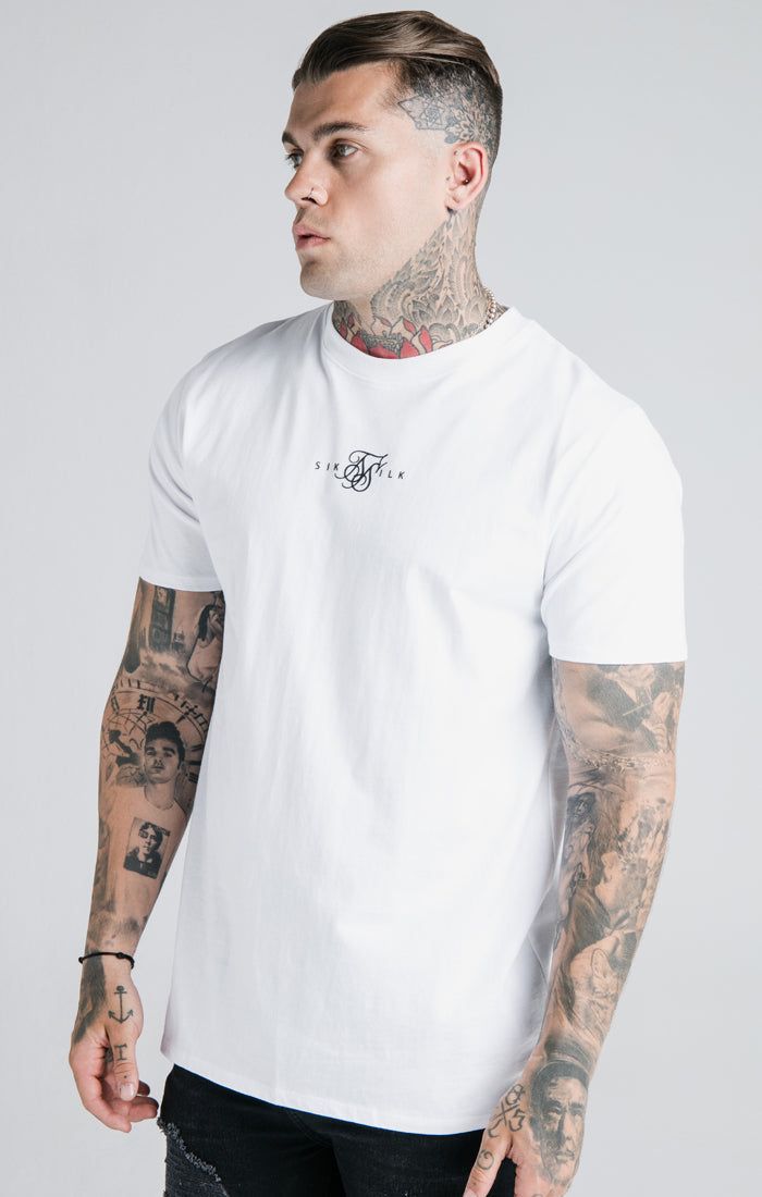 White Essential Muscle Fit T-Shirt sold by Siksilk