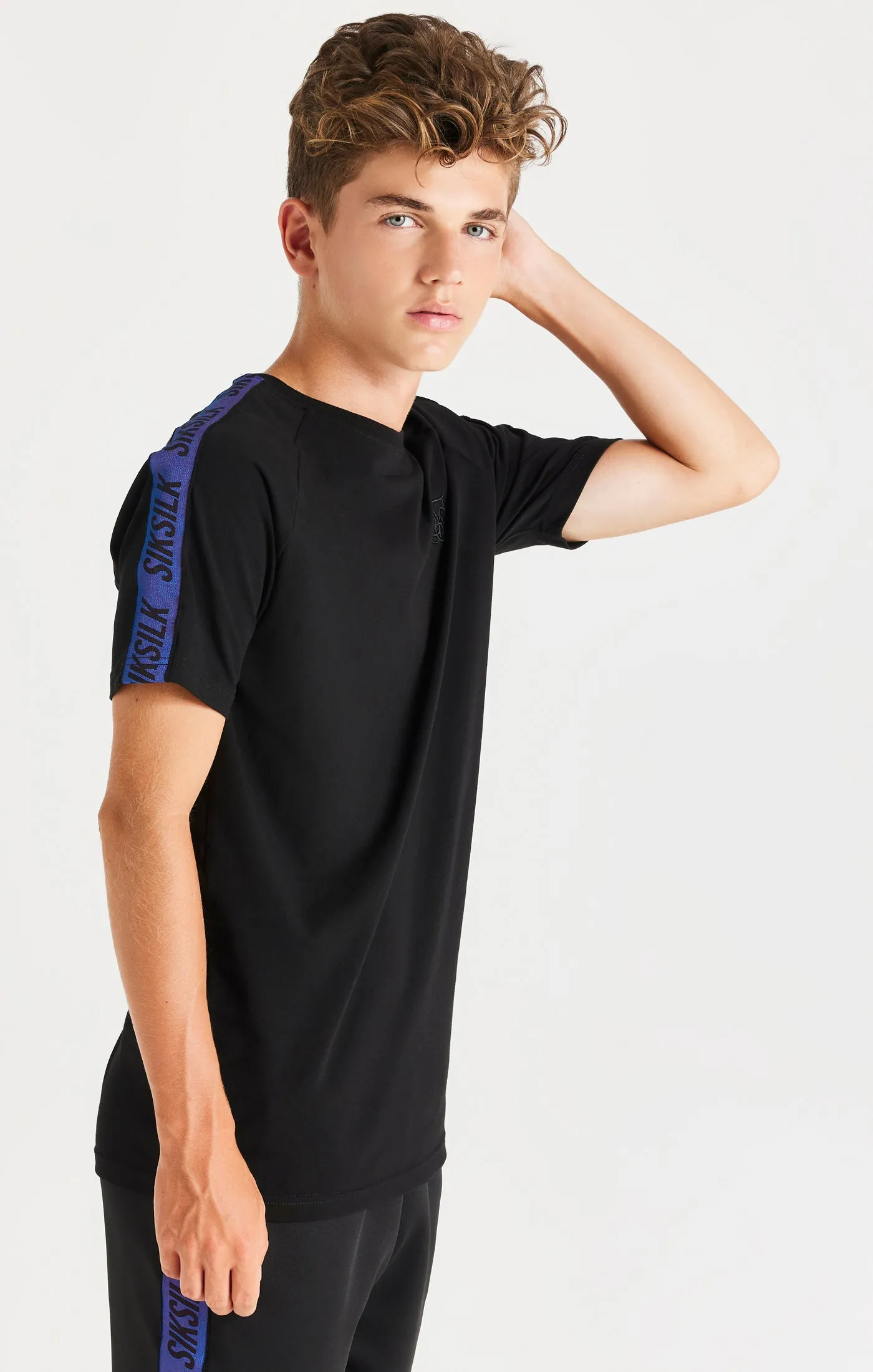 SikSilk Iridescent Raglan Tee - Black sold by Siksilk