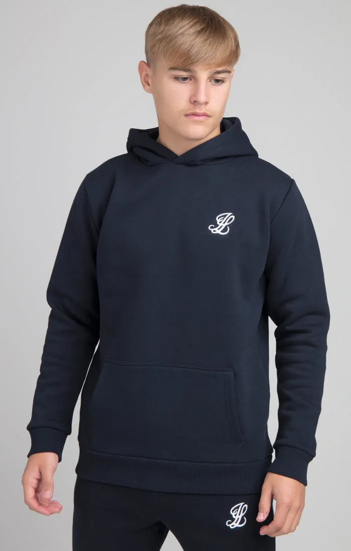 Boys Illusive Navy Essentials Overhead Hoodie sold by Siksilk
