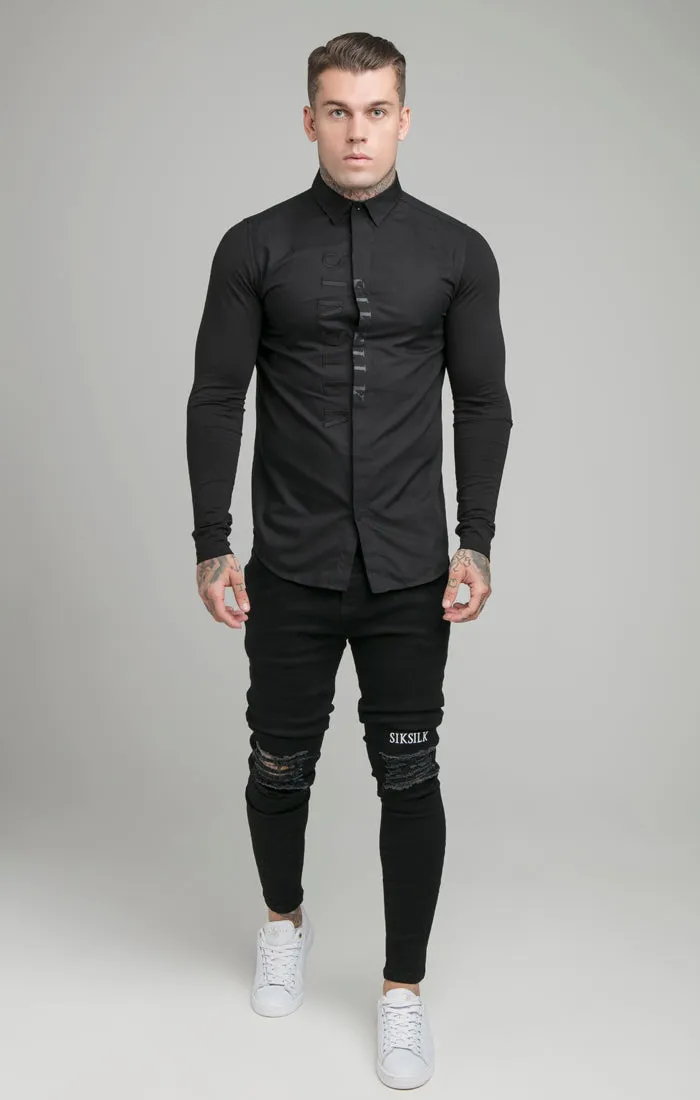 SikSilk L/S Jersey Sleeve Shirt - Black sold by Siksilk product image thumbnail 4