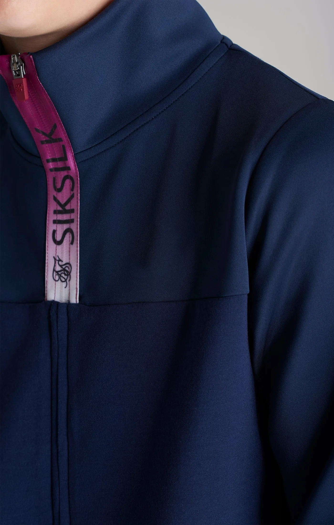 Boys Navy Fade Zip Thru Funnel Neck sold by Siksilk product image thumbnail 2