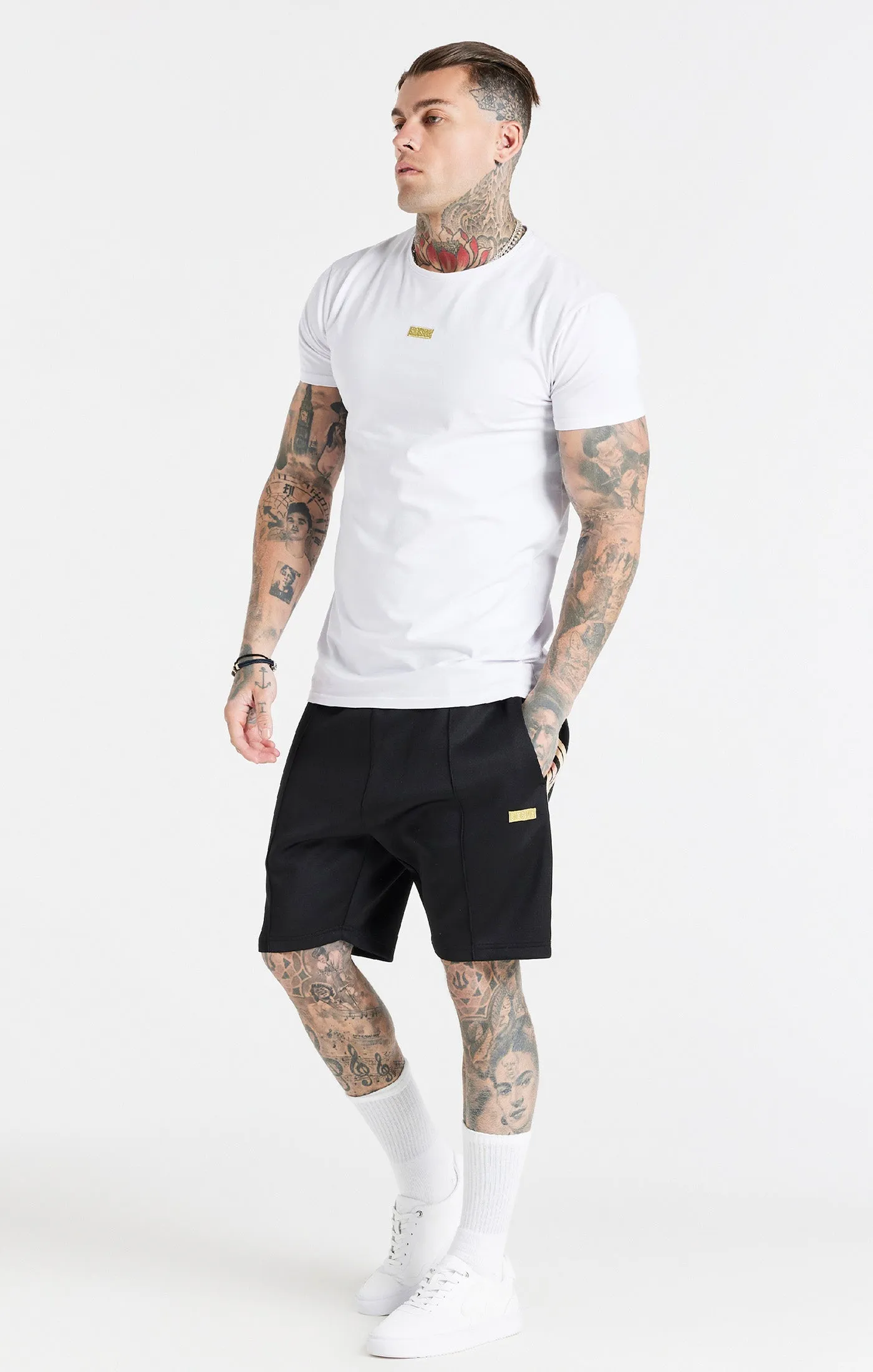 White Gold Badge Muscle Fit T-Shirt sold by Siksilk product image thumbnail 4