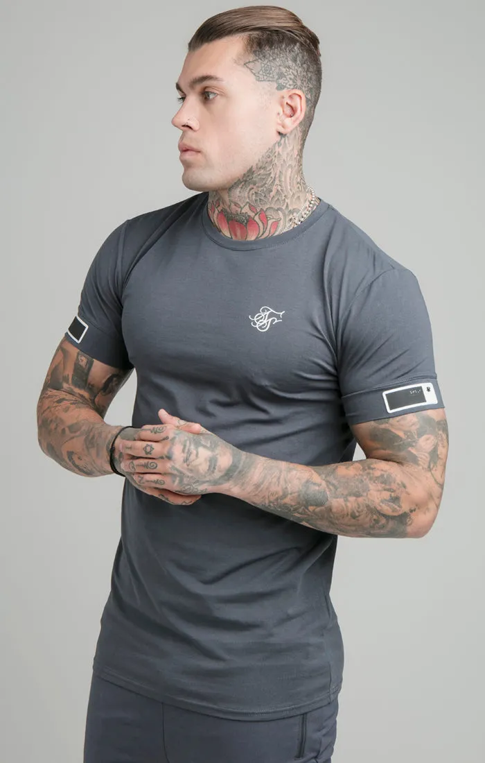 Navy Cuff Muscle Fit T-Shirt sold by Siksilk