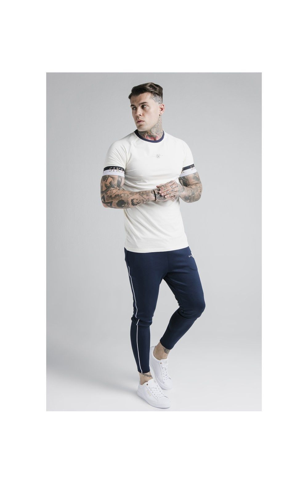 SikSilk Deluxe Ringer Tech Tee - Off White sold by Siksilk product image thumbnail 6