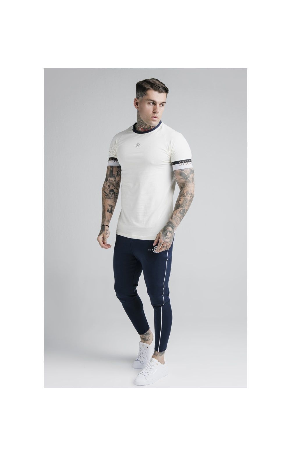SikSilk Deluxe Ringer Tech Tee - Off White sold by Siksilk product image thumbnail 3