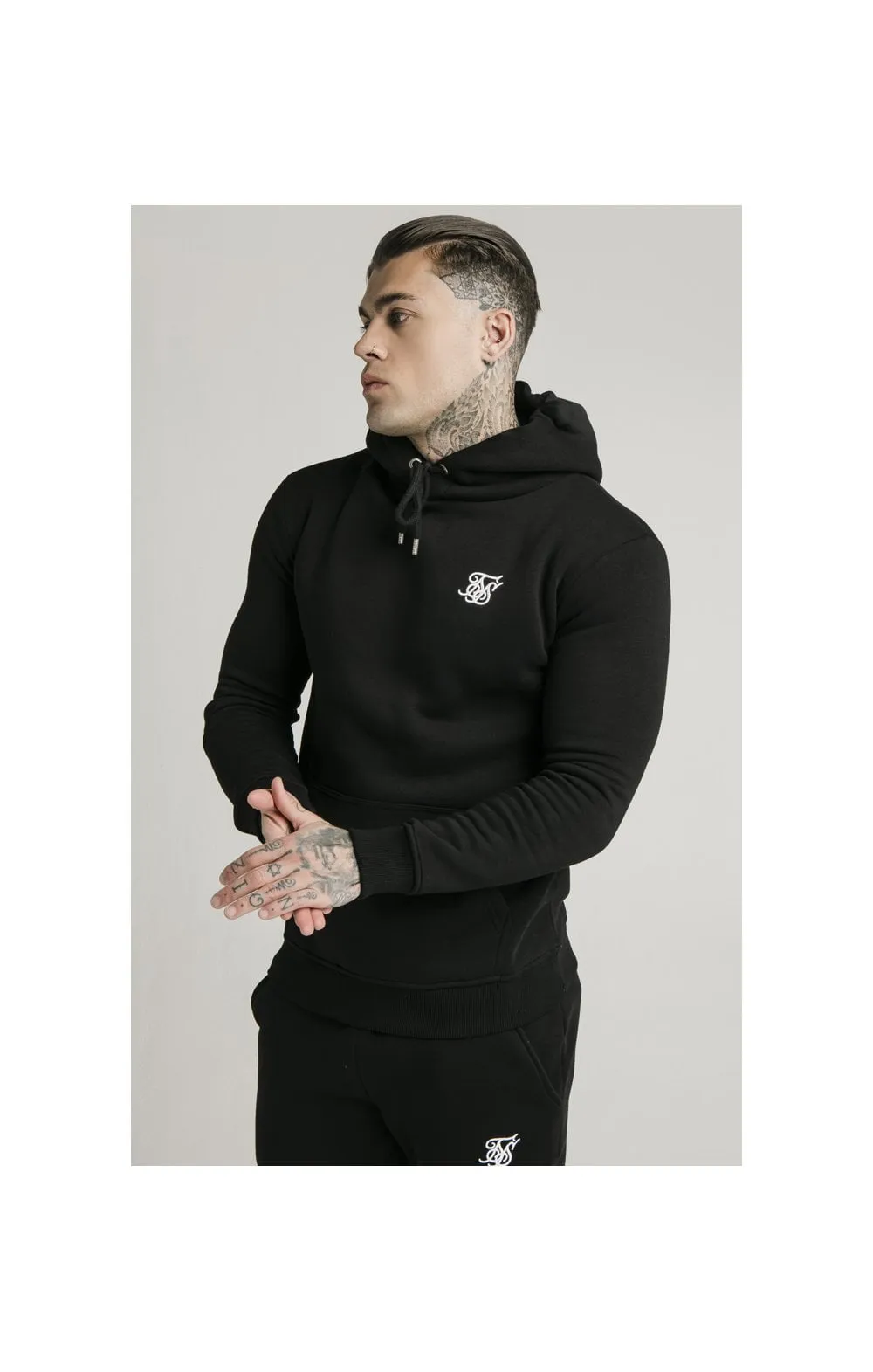 SikSilk Muscle Fit Overhead Hoodie - Black sold by Siksilk