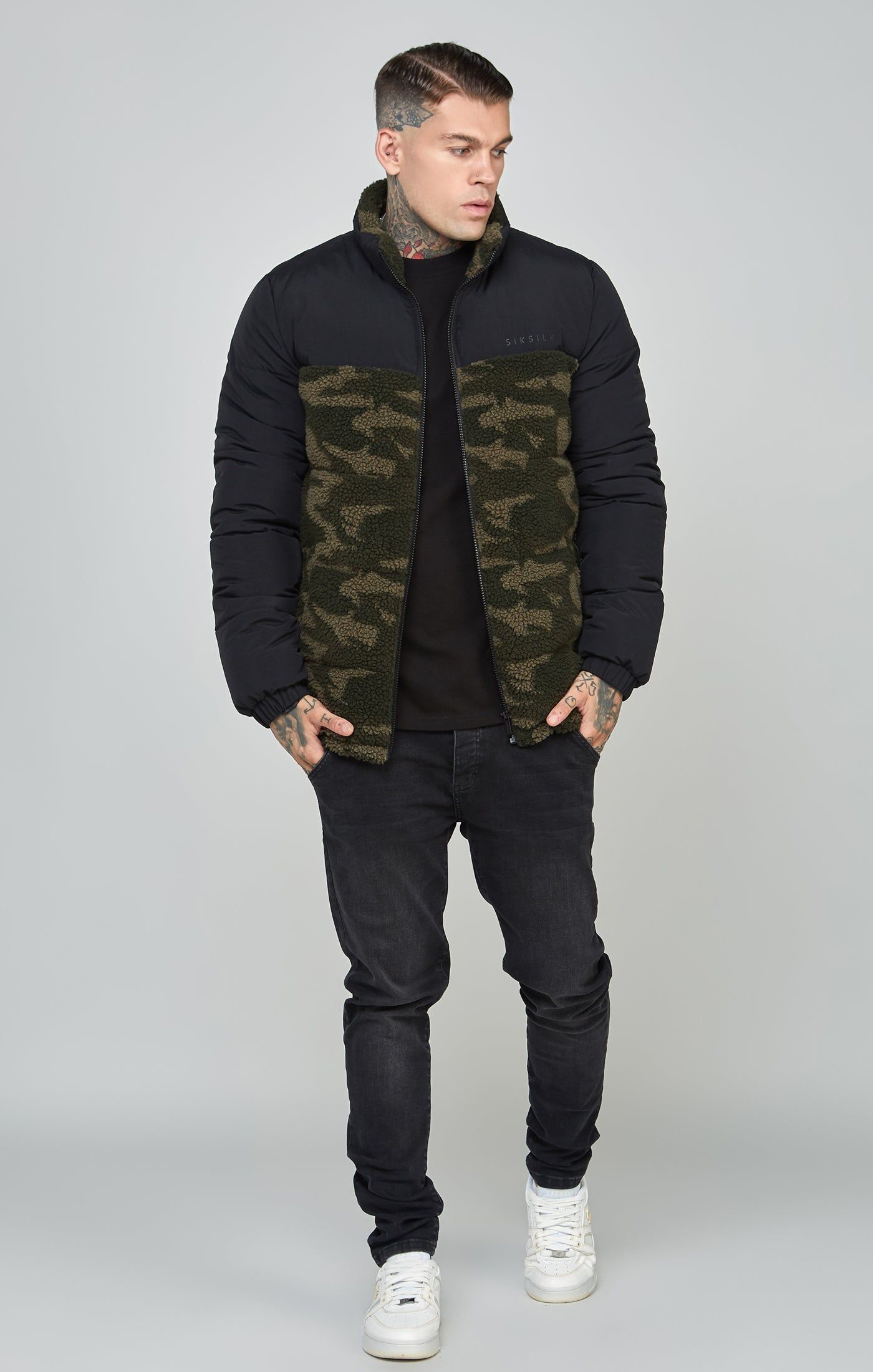 Black Sherpa Bubble Jacket sold by Siksilk product image thumbnail 4