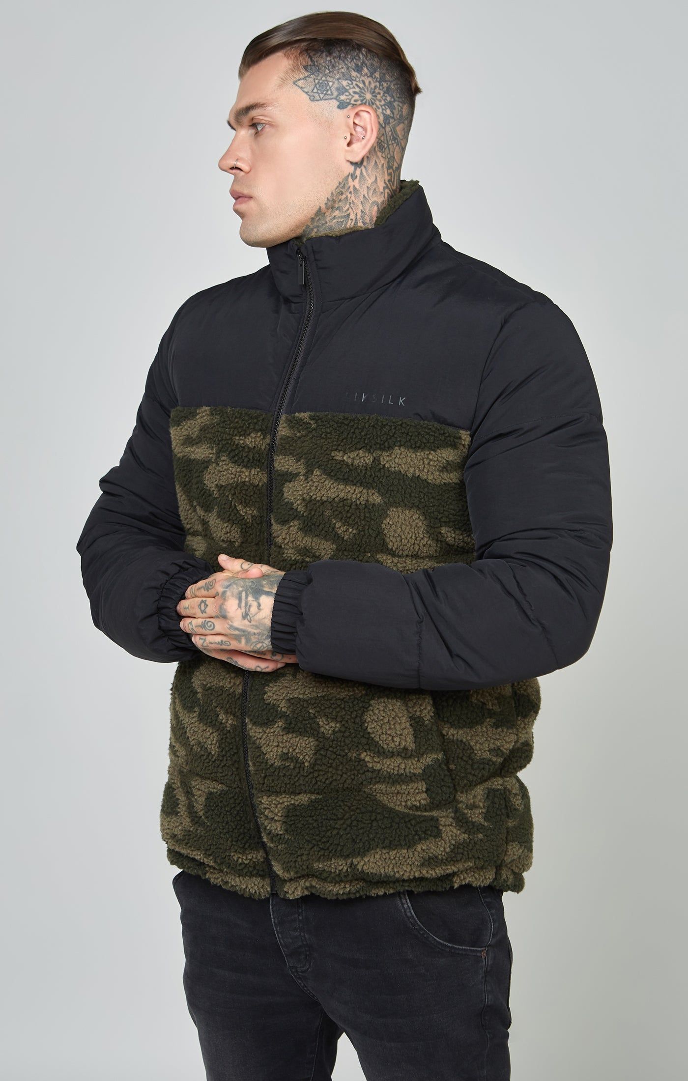 Black Sherpa Bubble Jacket sold by Siksilk product image thumbnail 3
