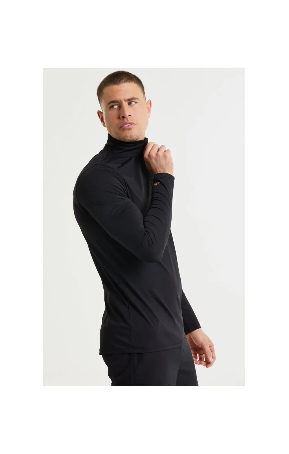 SikSilk Pressure Zip Funnel Neck - Black sold by Siksilk product image thumbnail 3