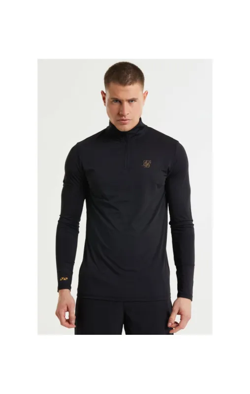 SikSilk Pressure Zip Funnel Neck - Black sold by Siksilk