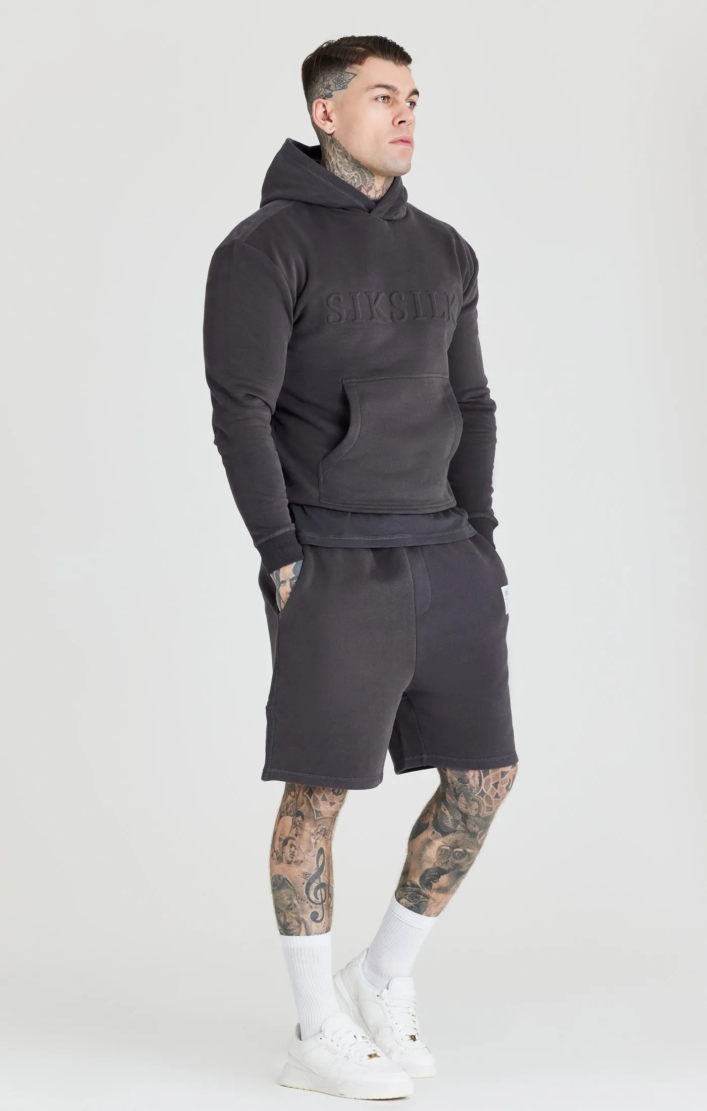 Black Foundation Embossed Hoodie sold by Siksilk product image thumbnail 3