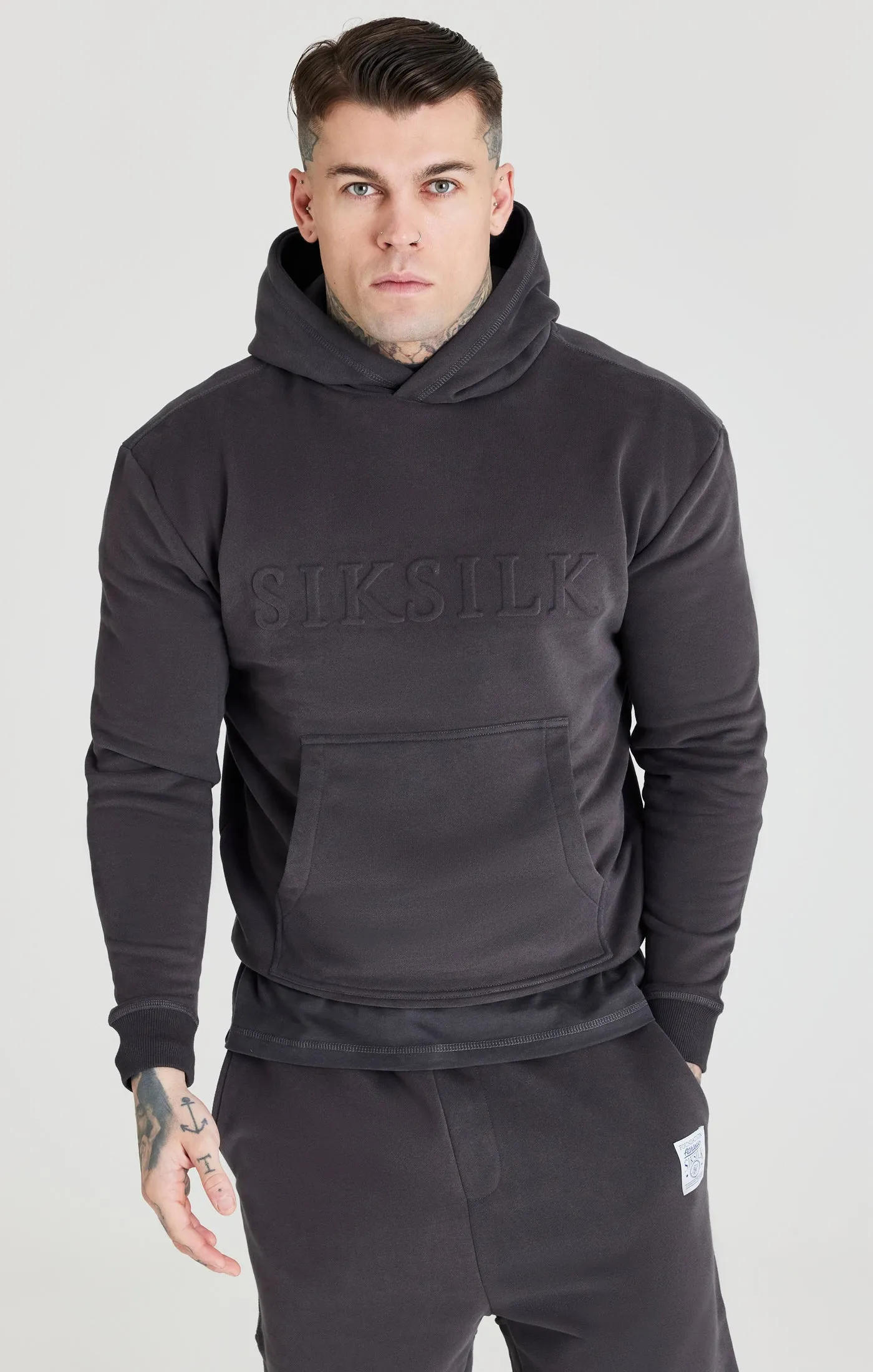 Black Foundation Embossed Hoodie sold by Siksilk product image thumbnail 2