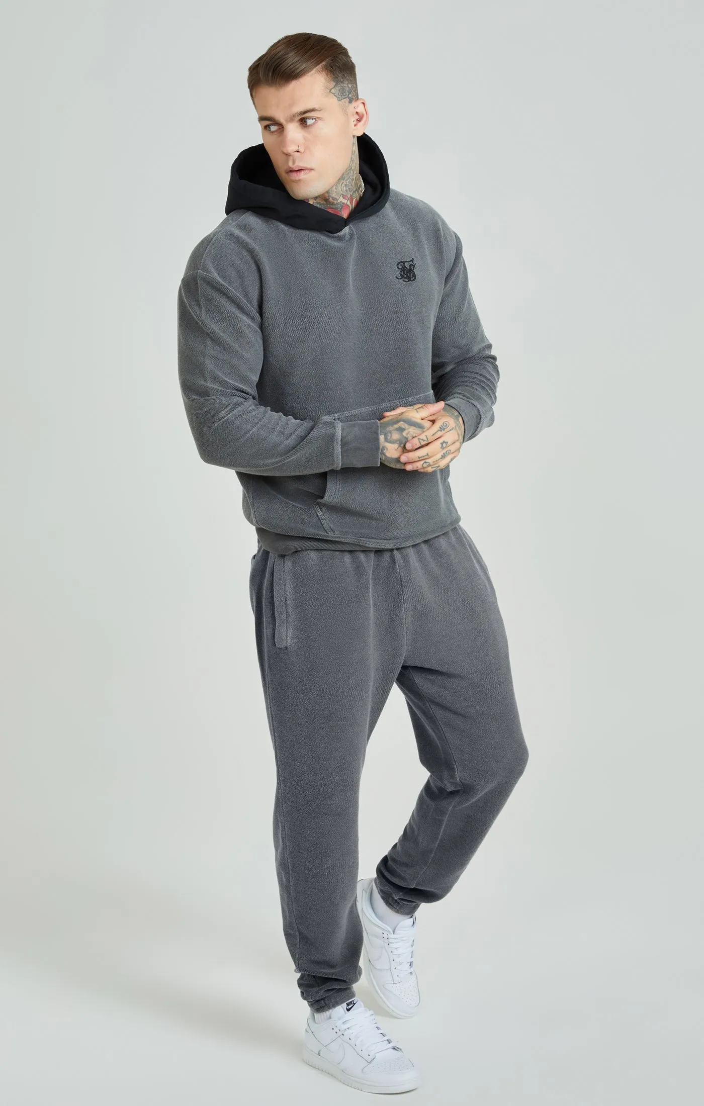 Washed Grey Heavyweight Loopback Oversized Hoodie sold by Siksilk product image thumbnail 3