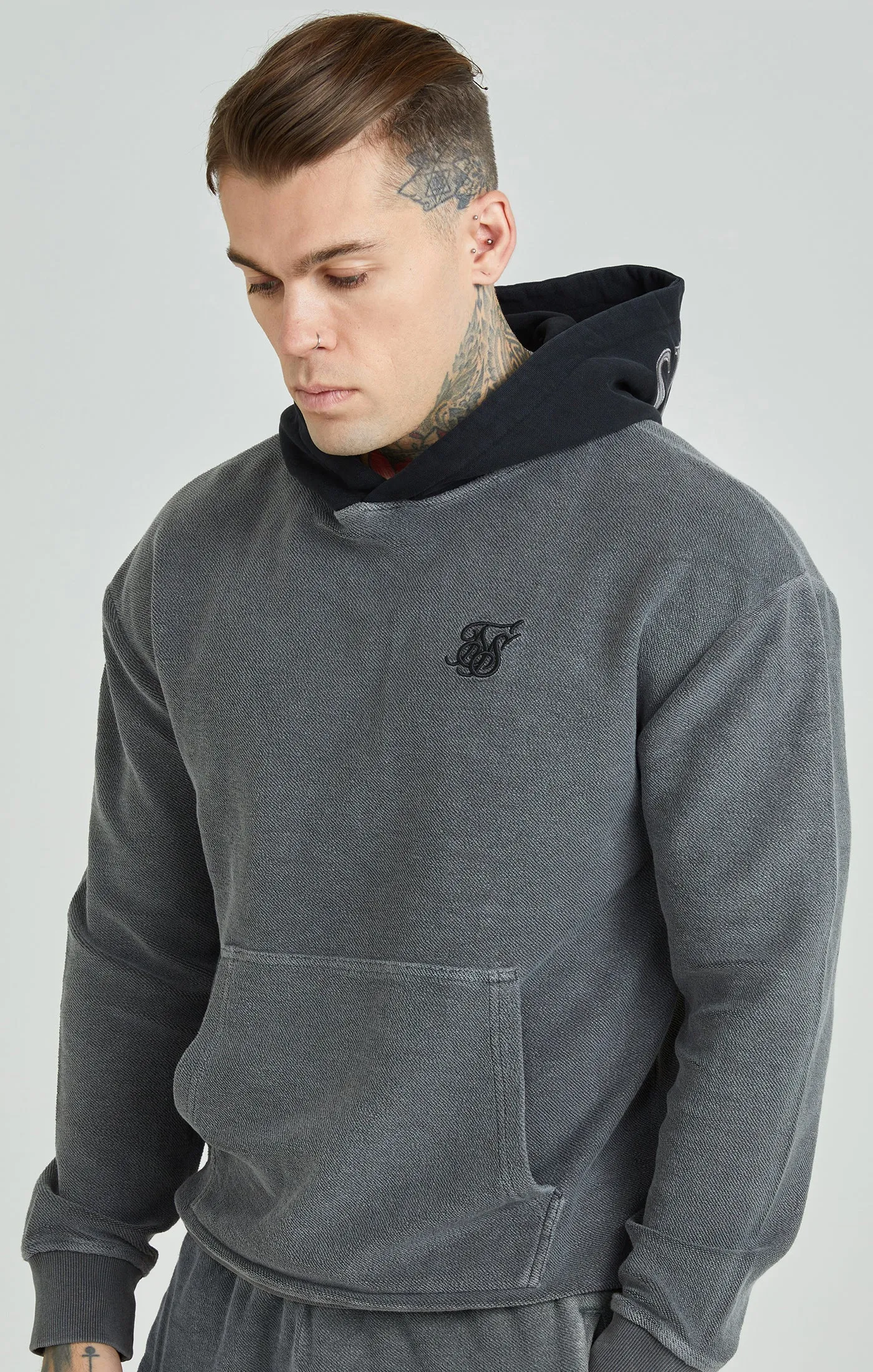 Washed Grey Heavyweight Loopback Oversized Hoodie sold by Siksilk