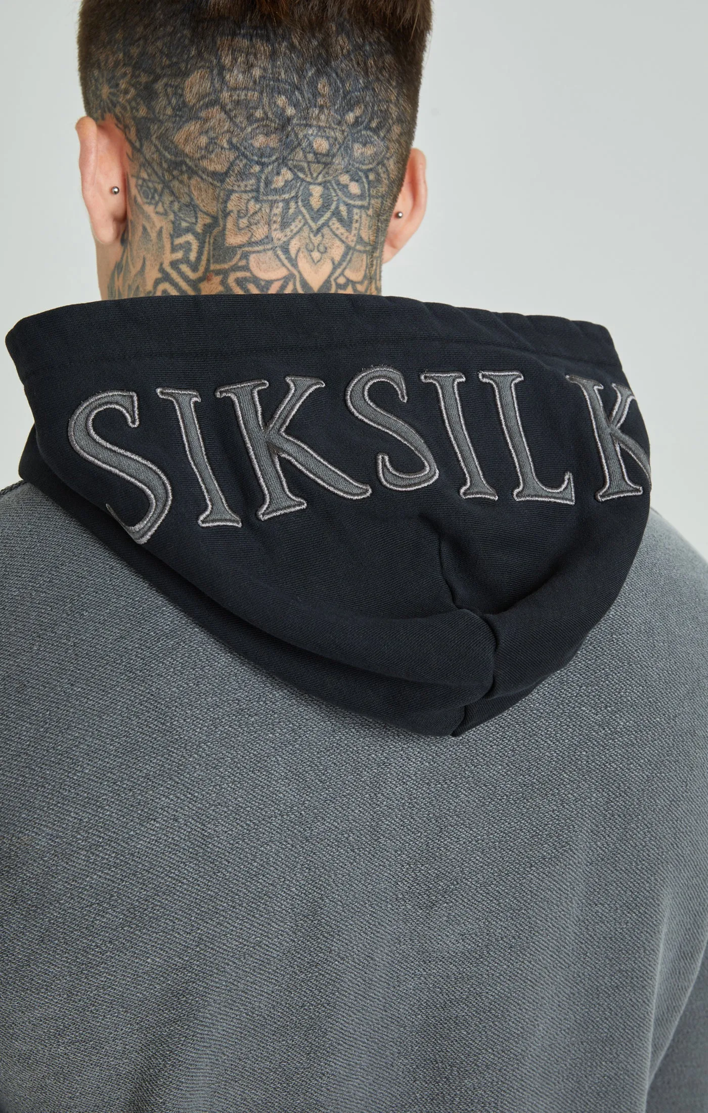Washed Grey Heavyweight Loopback Oversized Hoodie sold by Siksilk product image thumbnail 2