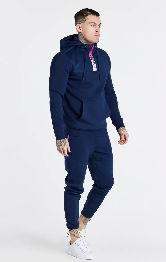 Navy Covert Fade Half Zip Hoodie sold by Siksilk product image thumbnail 3