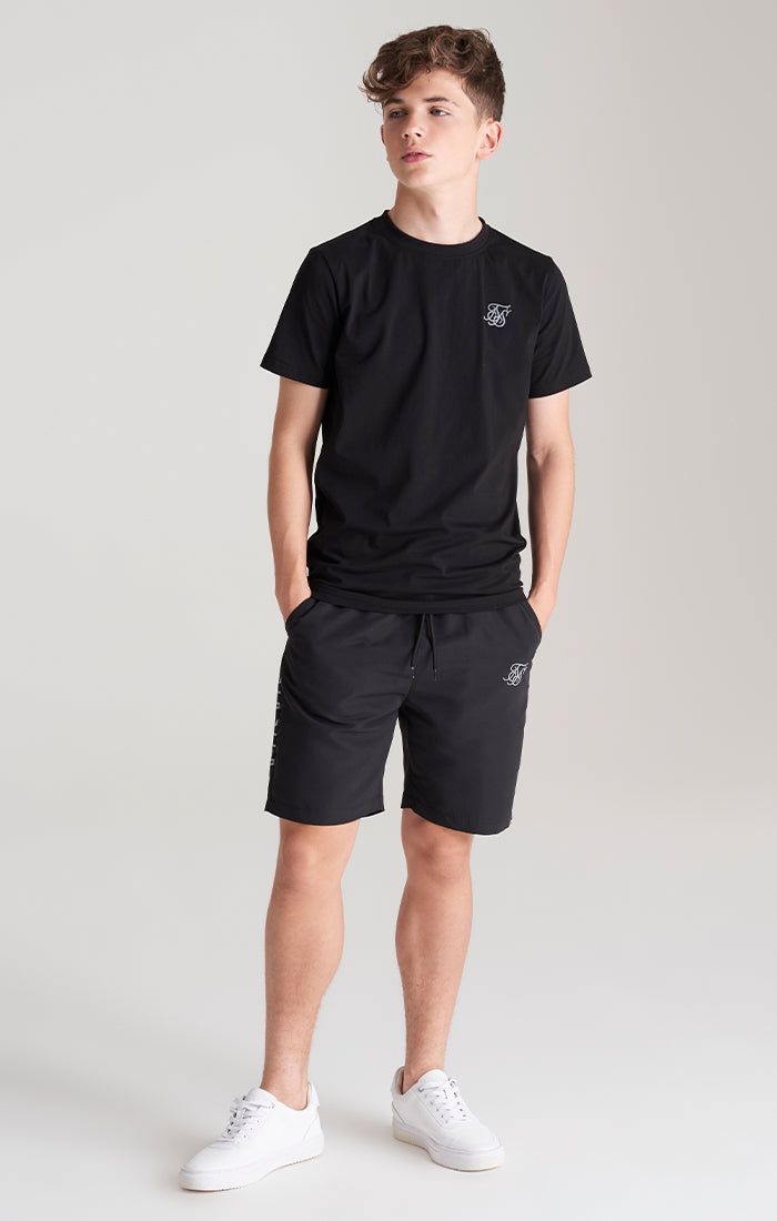 Boys Black Logo T-Shirt sold by Siksilk