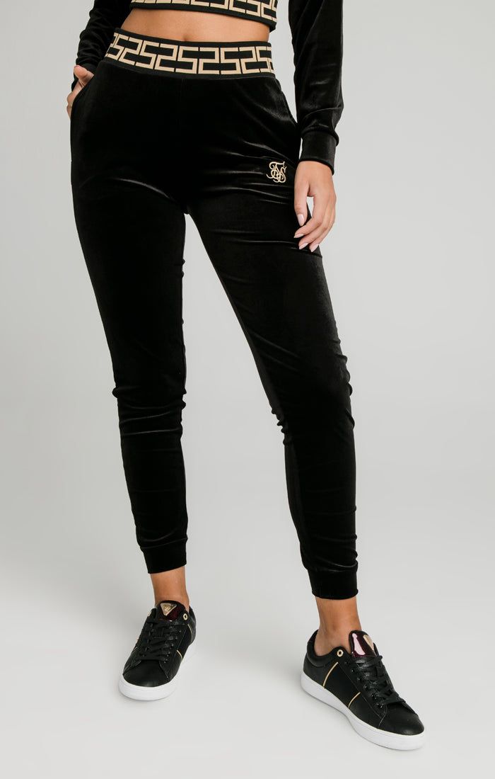 Black Velour Track Pant sold by Siksilk product image thumbnail 3