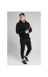 SikSilk Overhead Sueded Flock Hoodie - Black sold by Siksilk