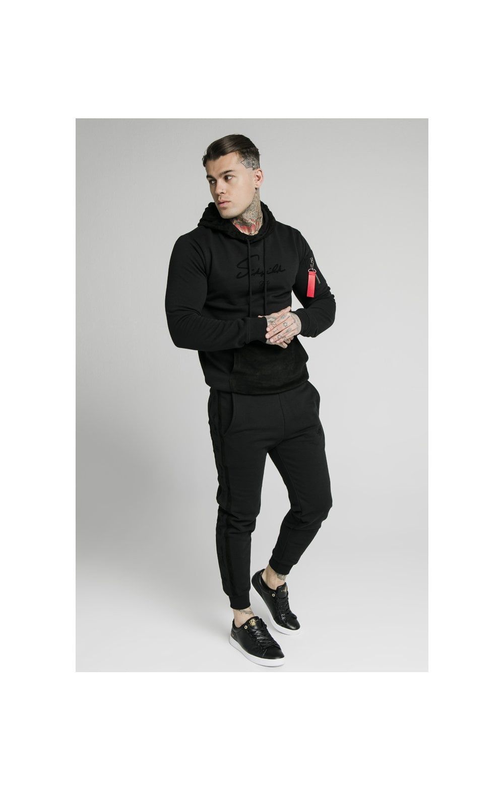 SikSilk Overhead Sueded Flock Hoodie - Black sold by Siksilk product image thumbnail 6
