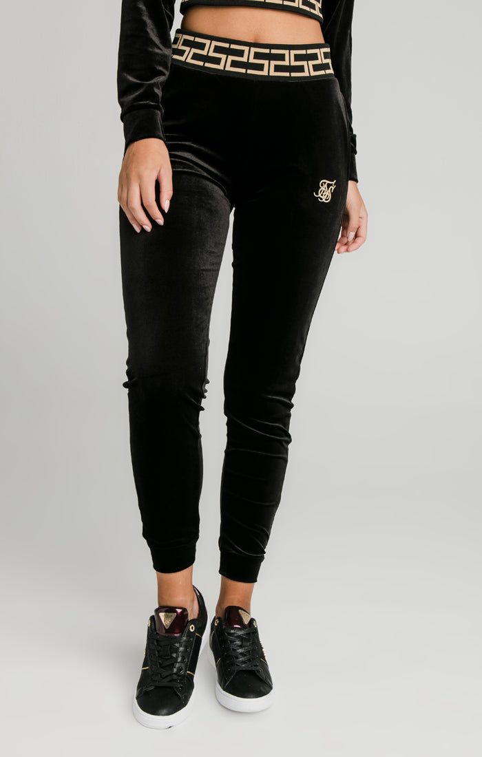 Black Velour Track Pant sold by Siksilk product image thumbnail 2