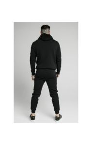 SikSilk Overhead Sueded Flock Hoodie - Black sold by Siksilk