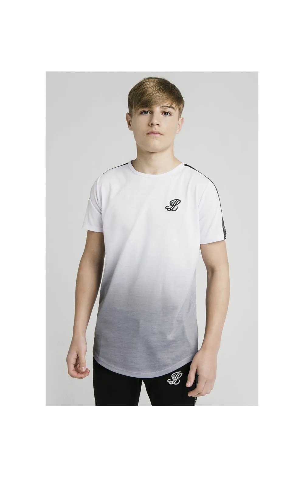 Illusive London Fade Tape Tee - White & Grey sold by Siksilk