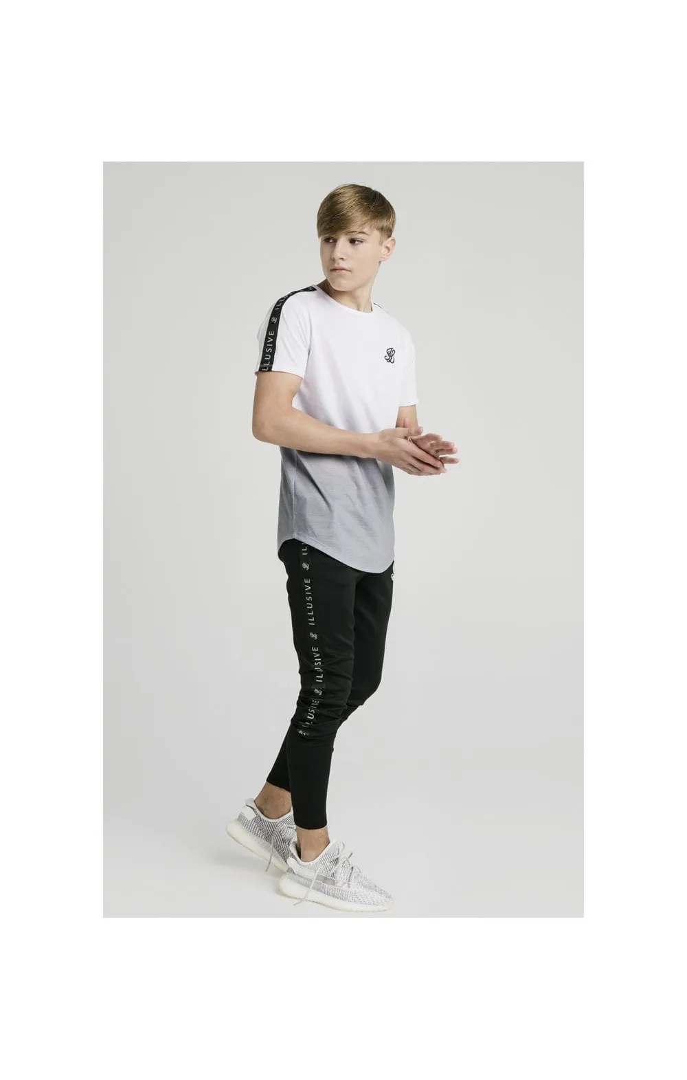 Illusive London Fade Tape Tee - White & Grey sold by Siksilk product image thumbnail 5