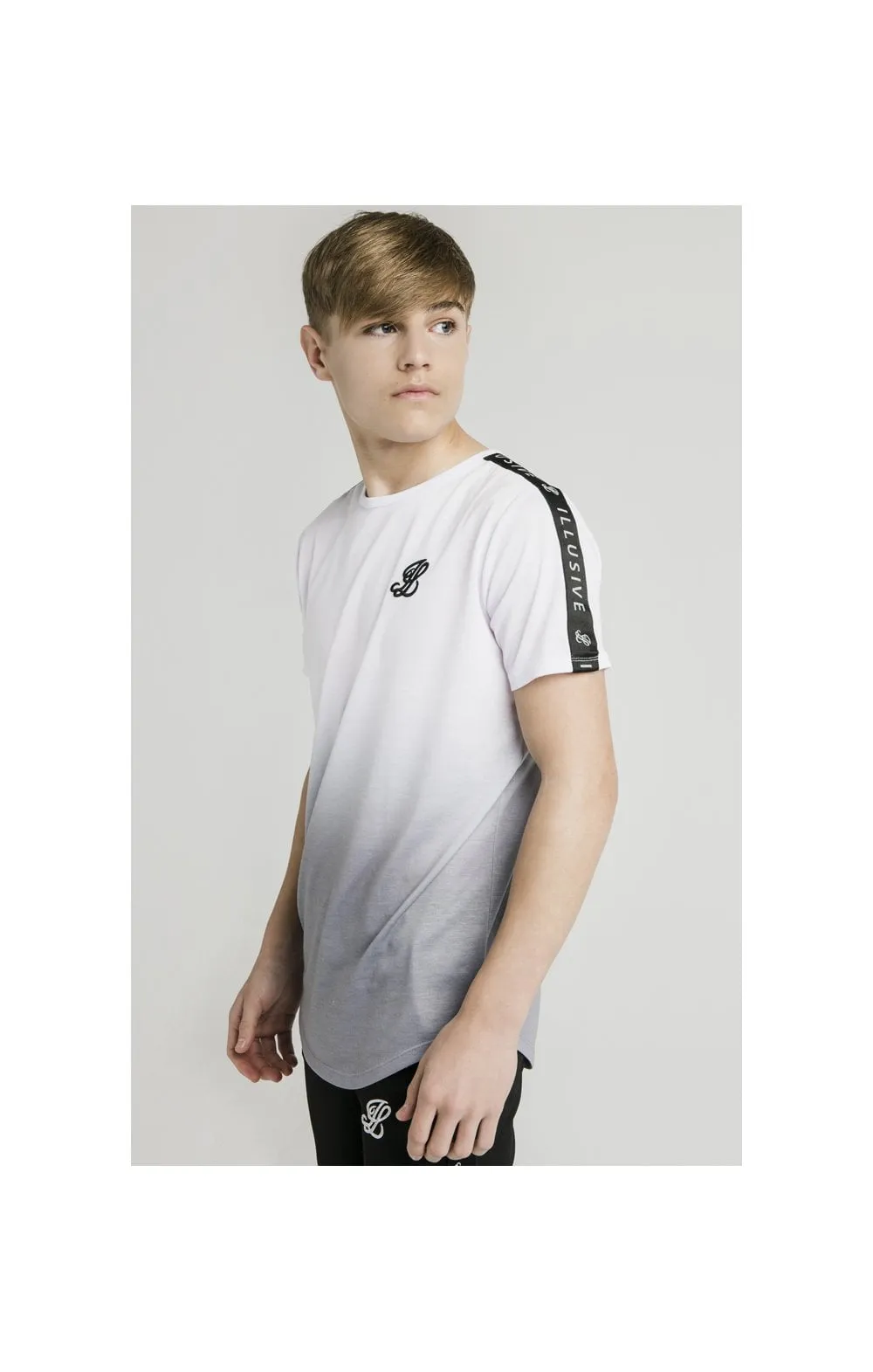 Illusive London Fade Tape Tee - White & Grey sold by Siksilk product image thumbnail 2