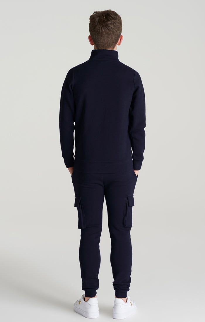 Boys Navy Borg 1/4 Zip Funnel Neck sold by Siksilk product image thumbnail 4