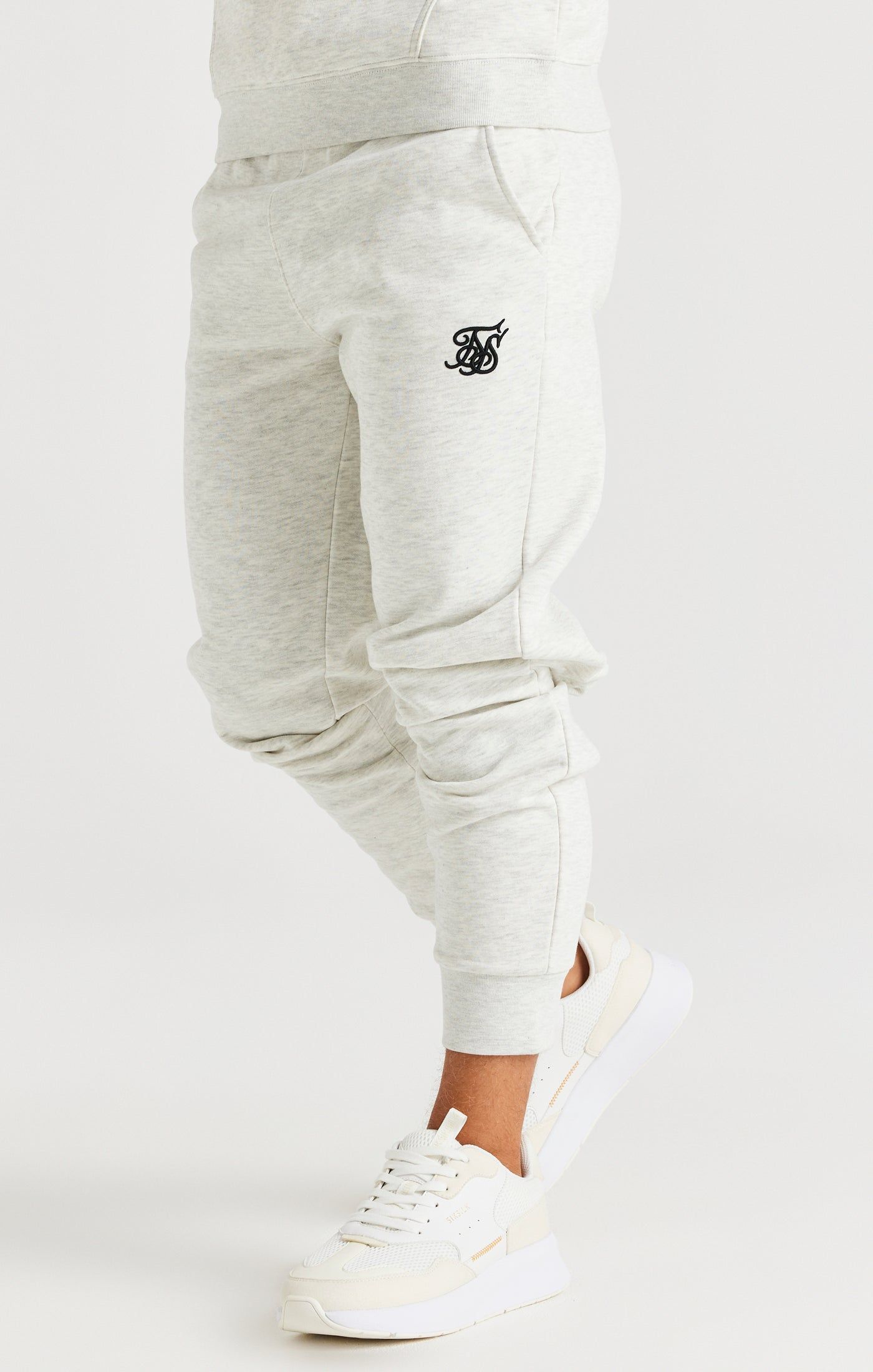 SikSilk Cuffed Jogger - Snow Marl sold by Siksilk