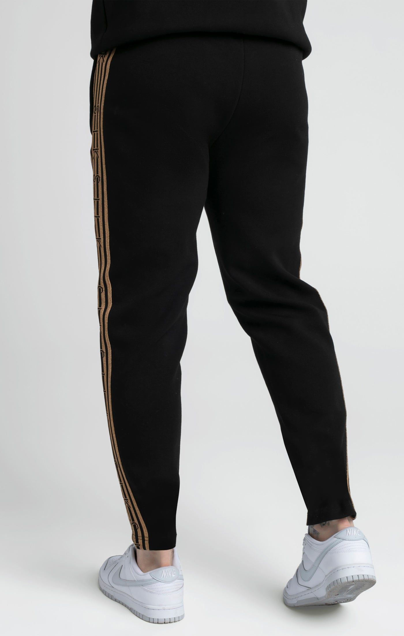 Black, Gold Knitted Tape Track Pant sold by Siksilk product image thumbnail 4
