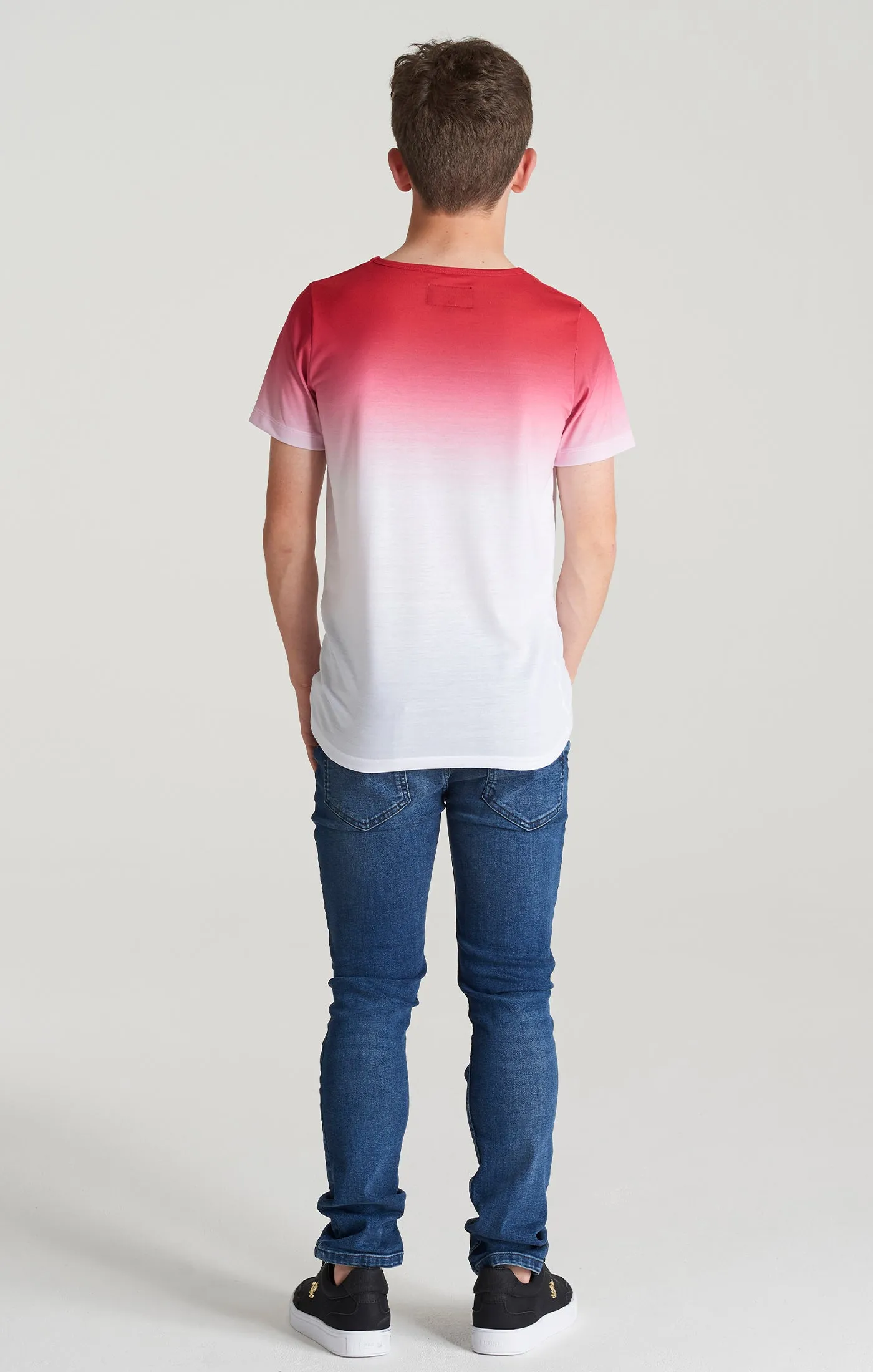 Boys Red High Fade T-Shirt sold by Siksilk product image thumbnail 5