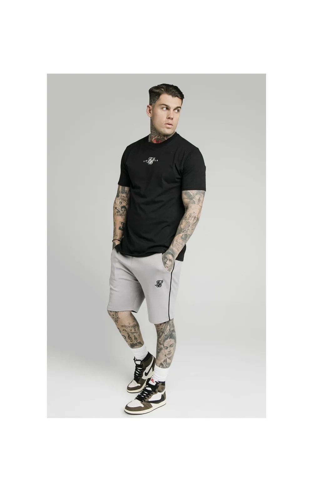 SikSilk Piped Poly Shorts - Grey Marl sold by Siksilk product image thumbnail 5