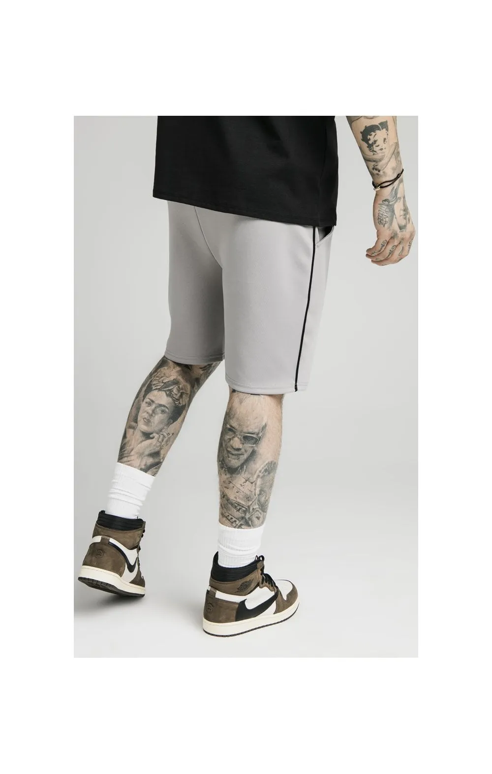 SikSilk Piped Poly Shorts - Grey Marl sold by Siksilk product image thumbnail 3