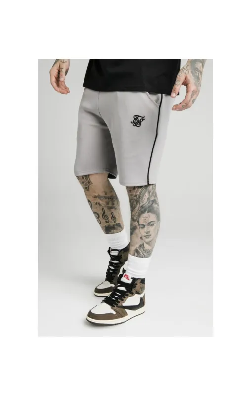 SikSilk Piped Poly Shorts - Grey Marl sold by Siksilk