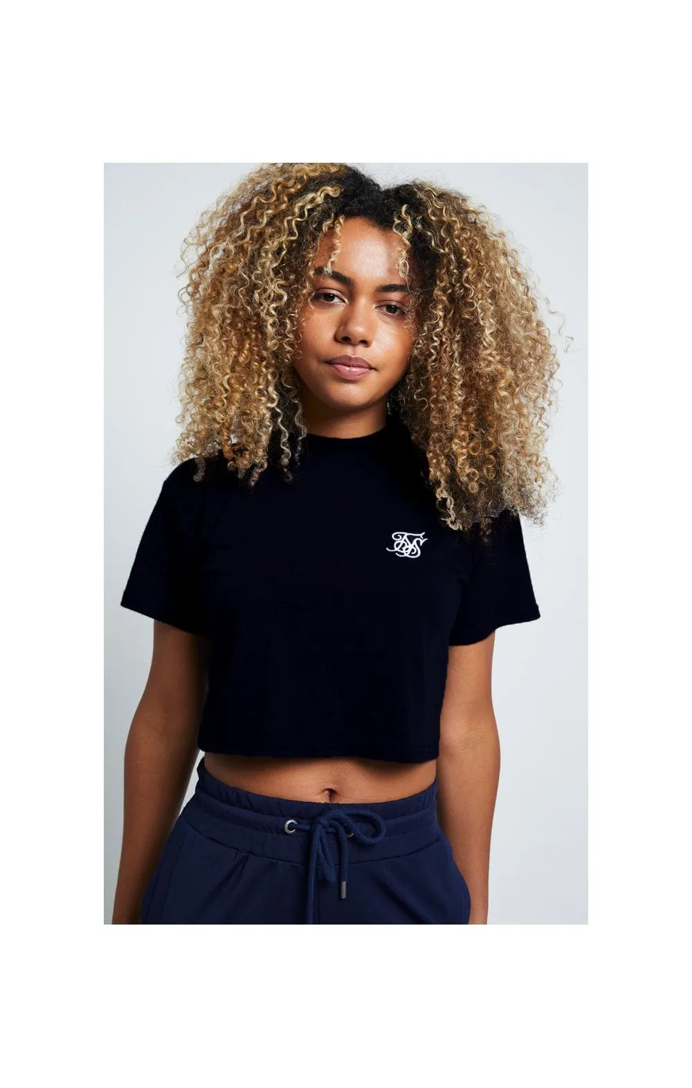 Black Essential Retro Box Fit Crop T-Shirt sold by Siksilk
