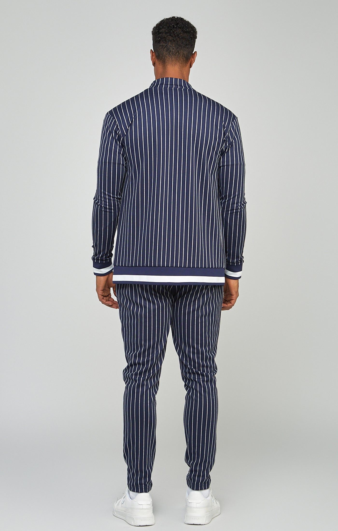 Navy Pinstipe Elasticated Waist Pant sold by Siksilk product image thumbnail 5