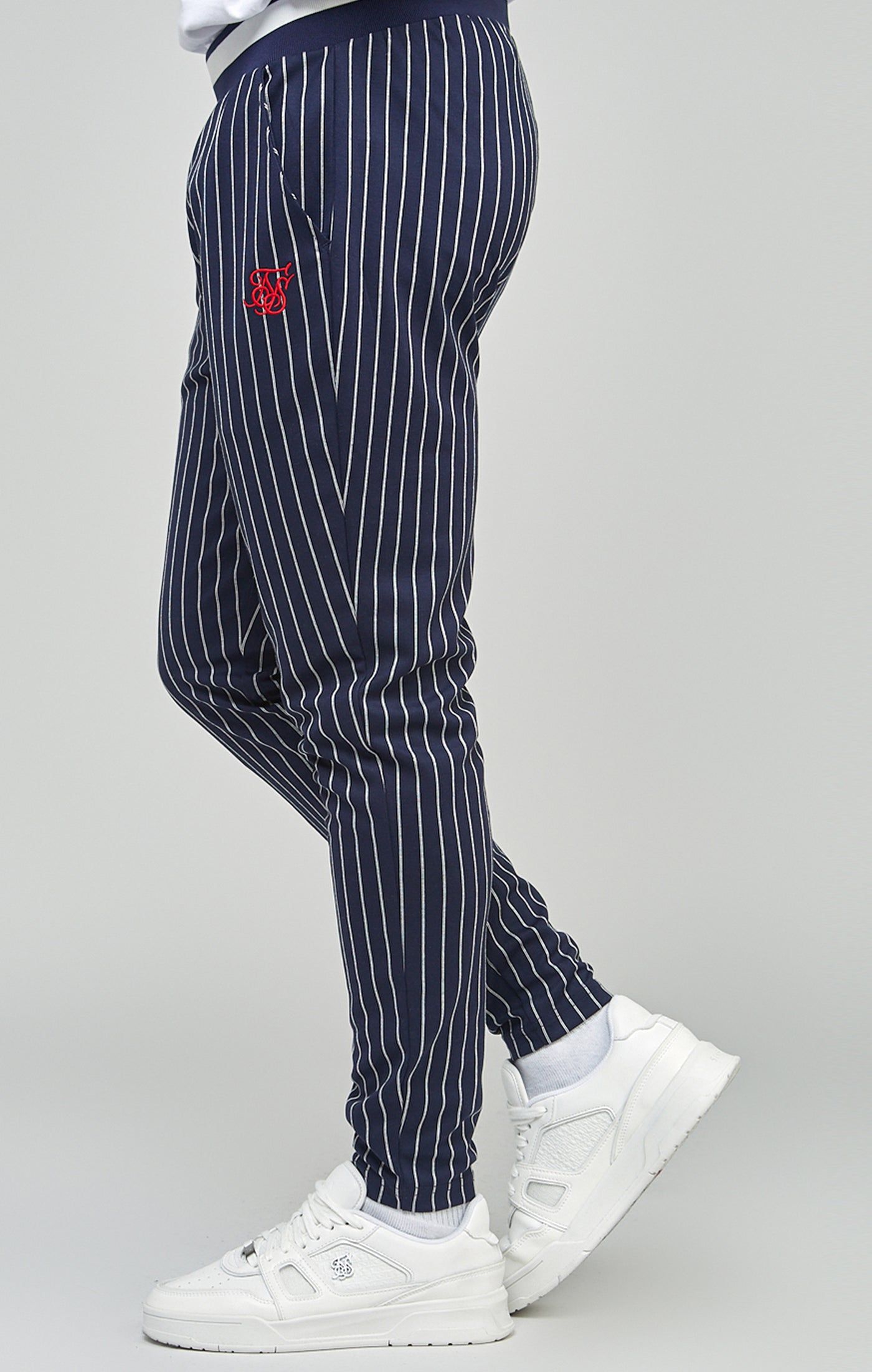 Navy Pinstipe Elasticated Waist Pant sold by Siksilk product image thumbnail 2