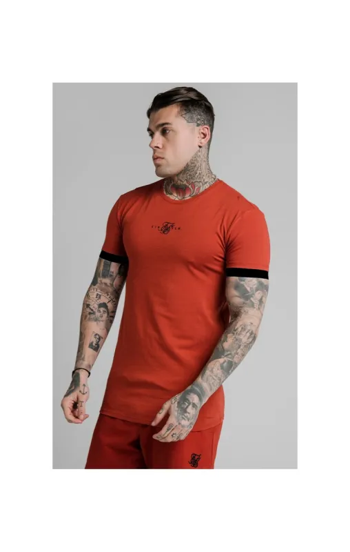 SikSilk Inset Elastic Cuff Gym Tee – Red sold by Siksilk