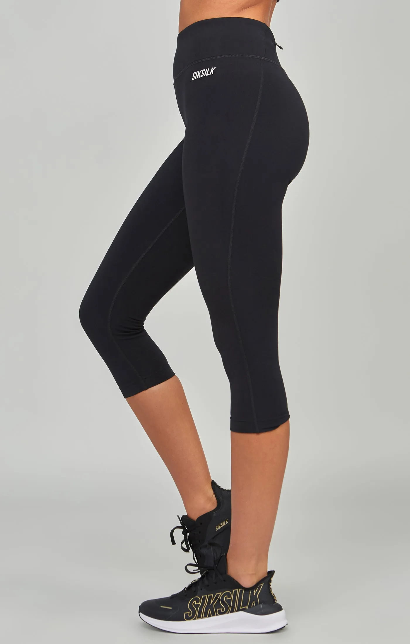 Black Sports Essentials Capri sold by Siksilk product image thumbnail 2