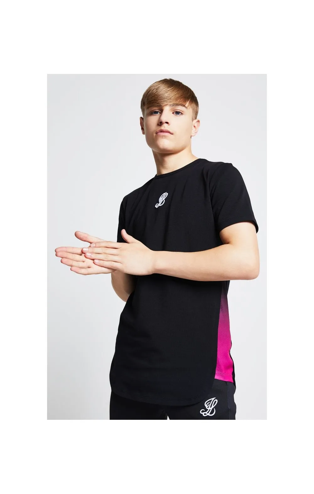 Illusive London Slide Tee - Black & Pink sold by Siksilk