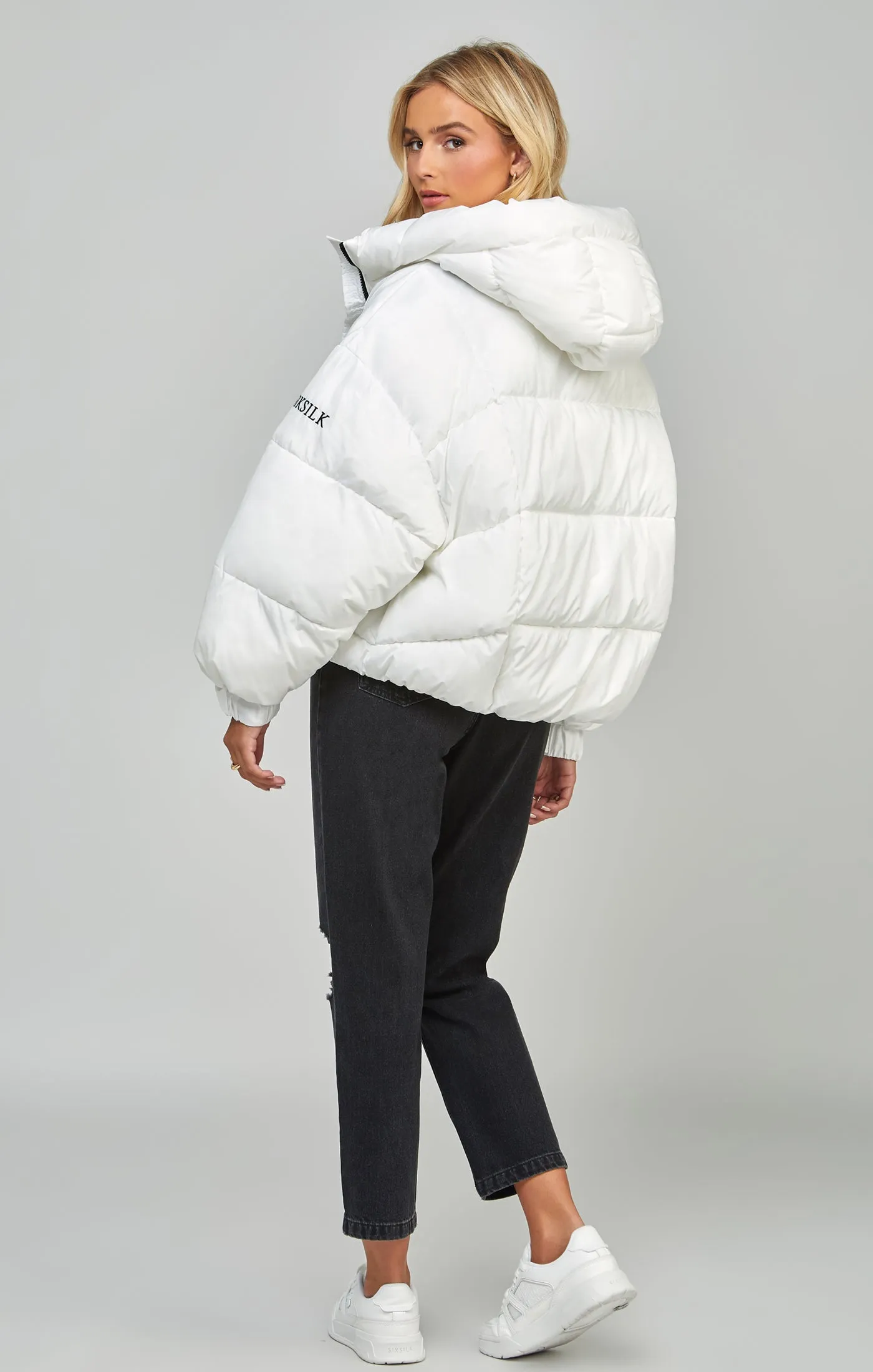 White Oversized Padded Coat sold by Siksilk product image thumbnail 5