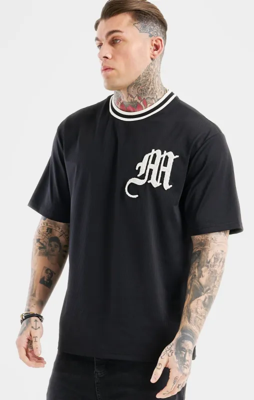Messi x SikSilk Logo Drop Shoulder Tee - Black sold by Siksilk